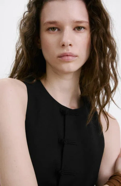 Mango Toggle Closure Vest In Black