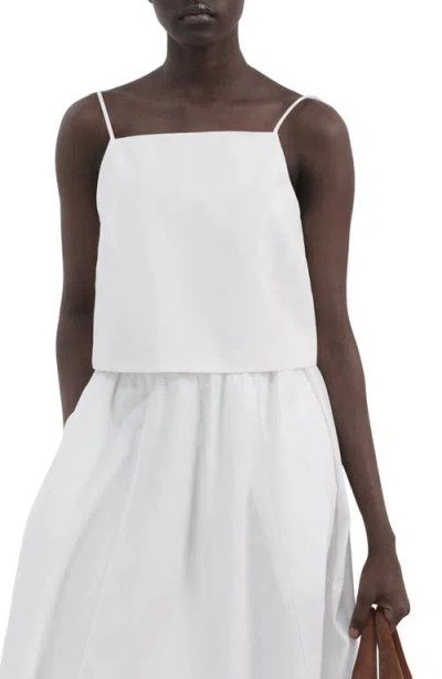 Mango Cotton Crop Top In White
