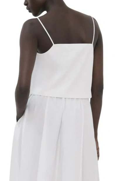 Mango Cotton Crop Top In White
