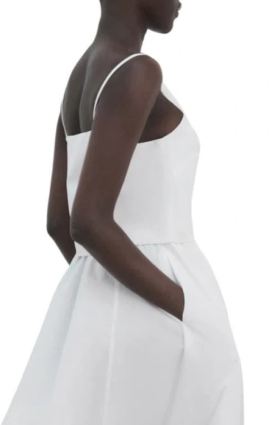 Mango Cotton Crop Top In White