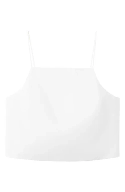Mango Cotton Crop Top In White