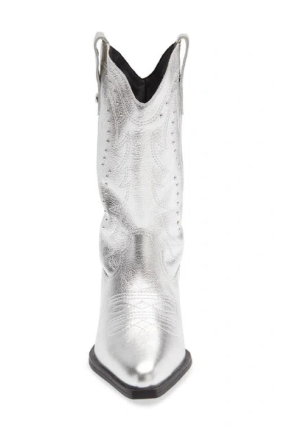 Bottero Metallic Western Boot In Silver