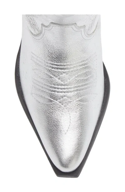 Bottero Metallic Western Boot In Silver