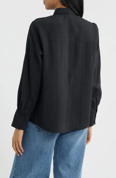 Mavi Jeans Luxe Touch Button-up Shirt In Black