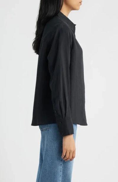 Mavi Jeans Luxe Touch Button-up Shirt In Black