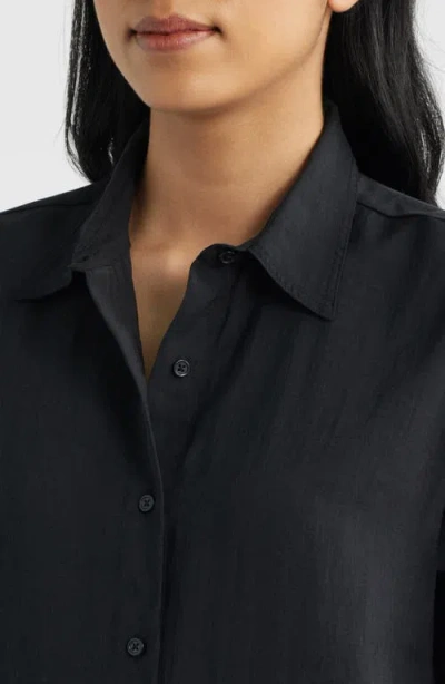 Mavi Jeans Luxe Touch Button-up Shirt In Black