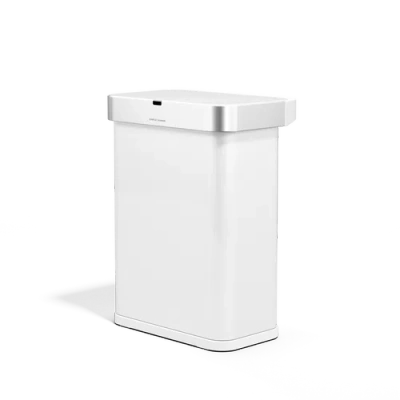 Simplehuman 58l Rectangular Sensor Can With Voice And Motion Control In White
