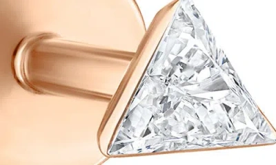 Maria Tash Invisible Set Triangle Diamond Threaded Stud Earring In Gold