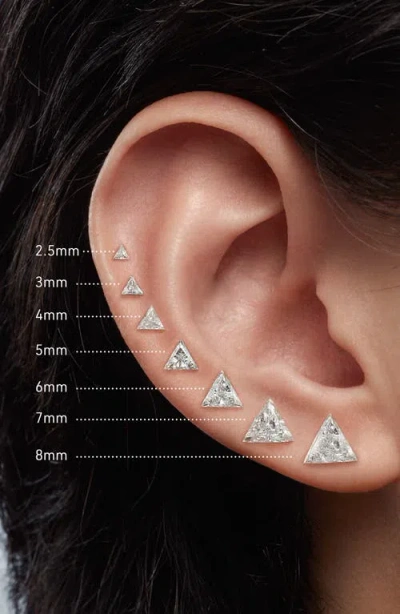 Maria Tash Invisible Set Triangle Diamond Single Threaded Stud Earring In Gold