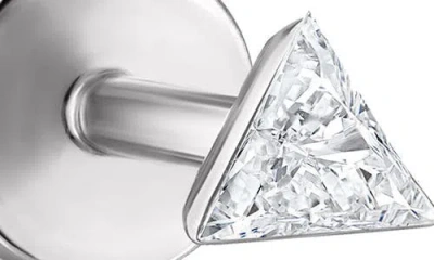 Maria Tash Invisible Set Triangle Diamond Single Threaded Stud Earring In Gold