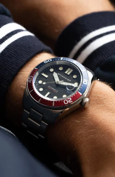 Spinnaker Black  Croft Mid Size Men's Japanese Automatic Elemental Watch In Metallic