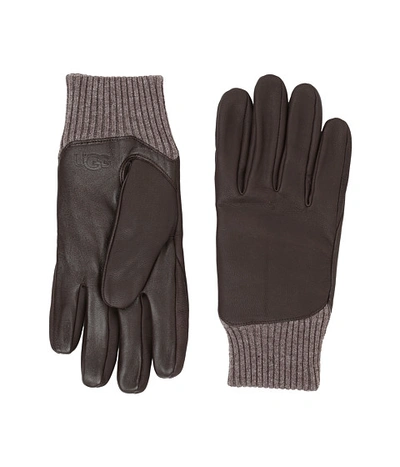 Ugg Leather Smart Gloves/knit Trim