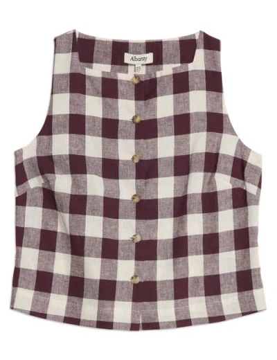 Albaray Gingham Button Top In Multi
