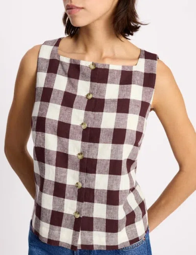 Albaray Gingham Button Top In Multi