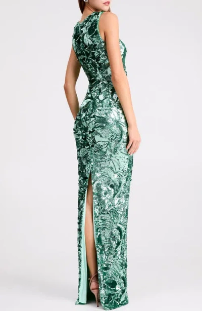 Helsi Iris Sequin Sleeveless Gown In Green