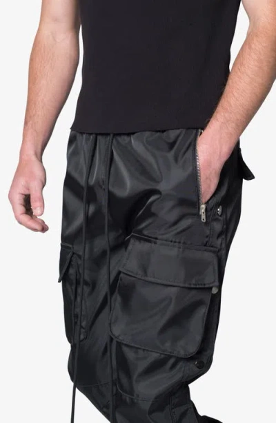 Mnml Side Snap Nylon Cargo Pants In Black