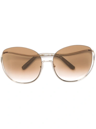 Chloé Milla 64mm Oversized Butterfly Sunglasses In Gold Khaki