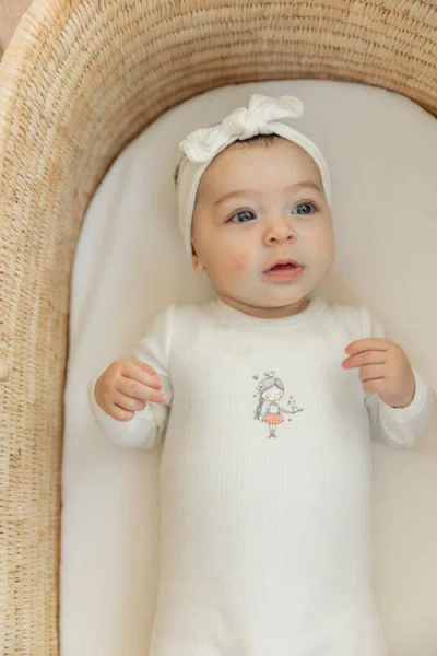 Fragile Front Chest Ribbed Romper In White