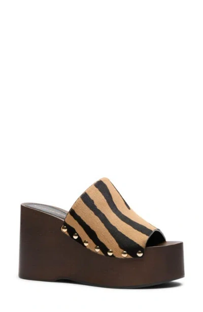 Stuart Weitzman Kate Platform Wedge Sandal In Brown