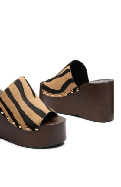 Stuart Weitzman Kate Platform Wedge Sandal In Brown