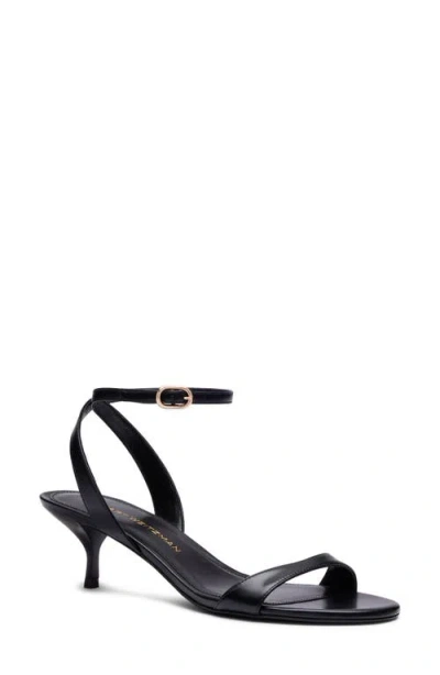 Stuart Weitzman 50mm Kellie Leather Ankle-strap Sandals In Black