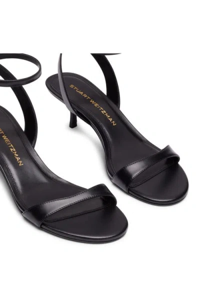 Stuart Weitzman 50mm Kellie Leather Ankle-strap Sandals In Black
