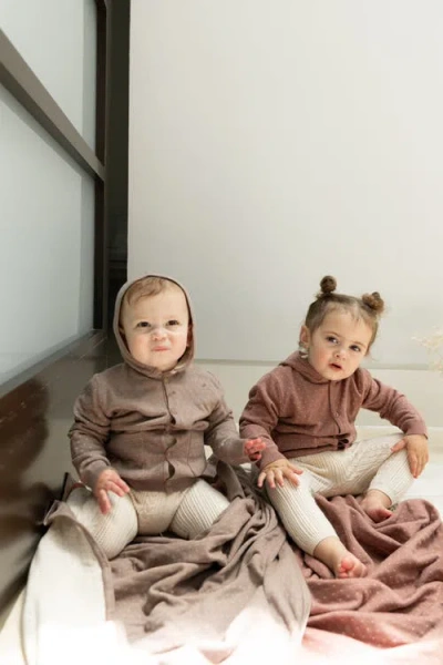 Bebe Bella Knitted Hooded Jacket With Patch Pockets
