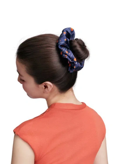 Olah Celestia Silk Scrunchie In Blue