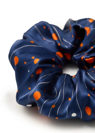 Olah Celestia Silk Scrunchie In Blue