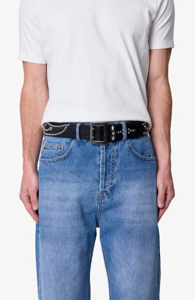 Mnml Stud Leather Belt In Black