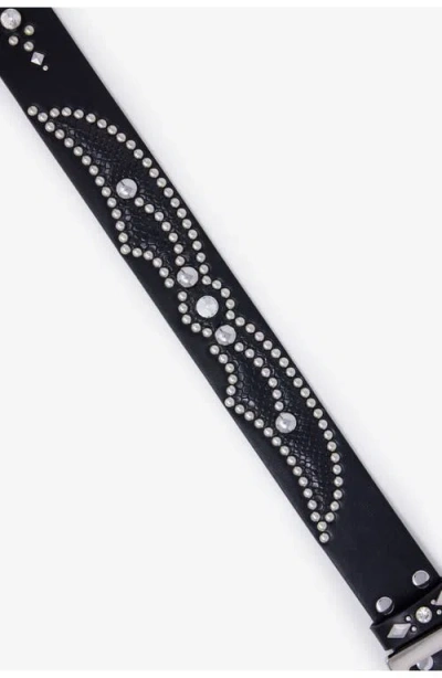 Mnml Stud Leather Belt In Black