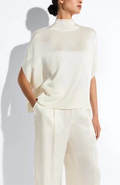 Lapointe Satin Cape Tee In White
