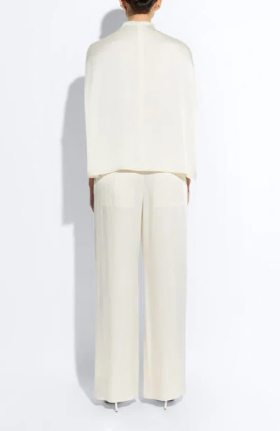 Lapointe Satin Cape Tee In White