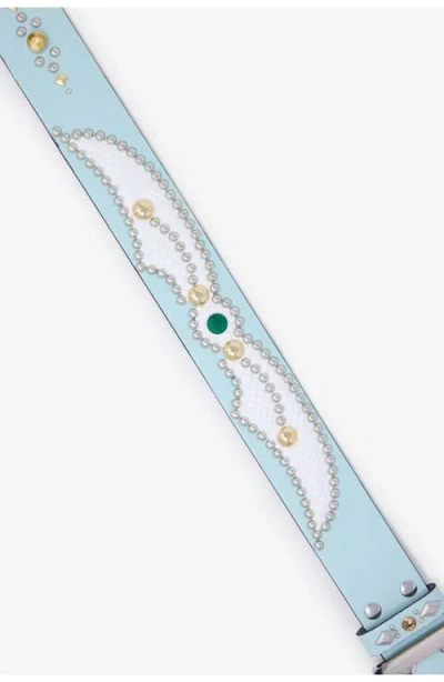 Mnml Stud Leather Belt In Blue