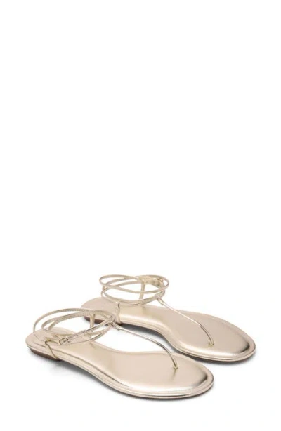 Mango Ankle Strap Sandal In Gold