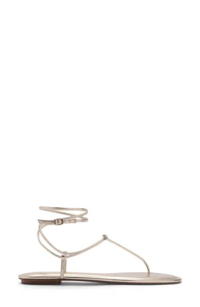 Mango Ankle Strap Sandal In Gold