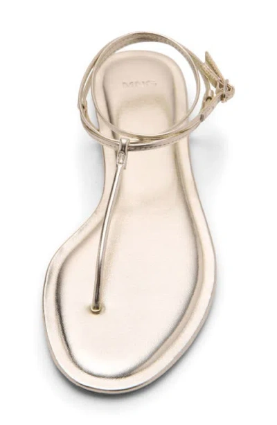 Mango Ankle Strap Sandal In Gold