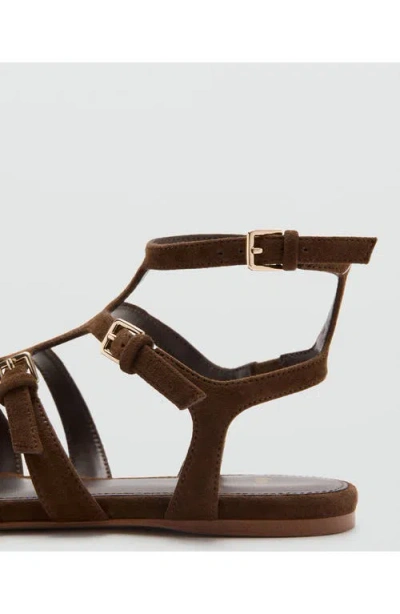 Mango Ankle Strap Sandal In Brown