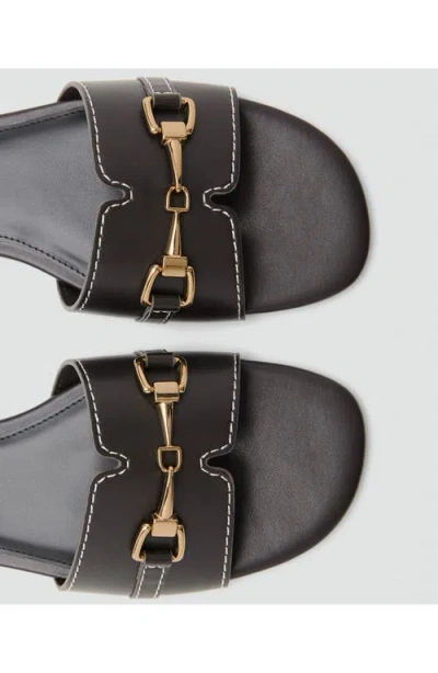 Mango Bit Slide Sandal In Brown