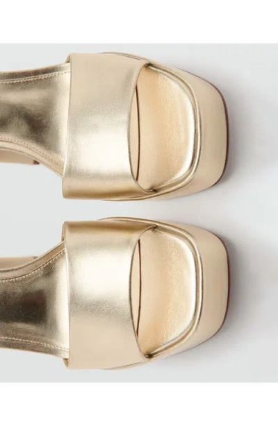 Mango Ankle Strap Platform Sandal In Gold