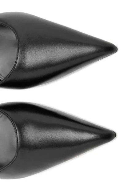 Mango Pointed Toe Kitten Heel Mule In Black