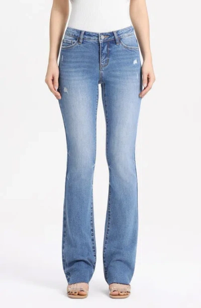 Bayeas Raw Hem Low Rise Bootcut Jeans In Blue