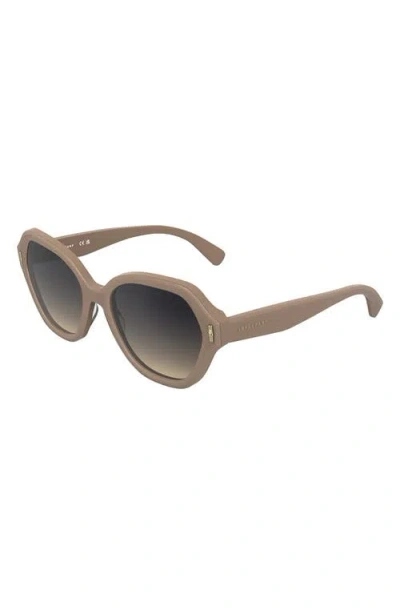 Longchamp Roseau 56mm Gradient Modified Rectangular Sunglasses In Brown