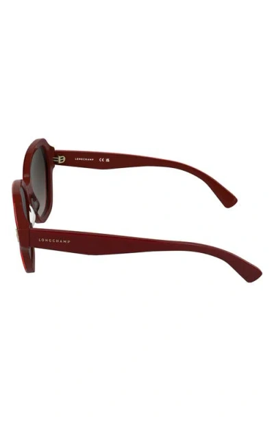 Longchamp Roseau 56mm Gradient Modified Rectangular Sunglasses In Red