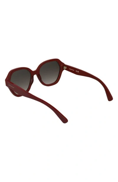 Longchamp Roseau 56mm Gradient Modified Rectangular Sunglasses In Red