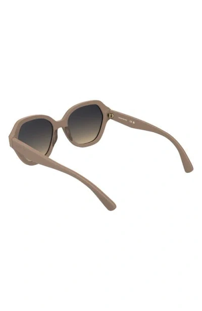 Longchamp Roseau 56mm Gradient Modified Rectangular Sunglasses In Brown