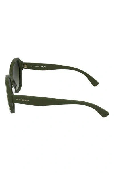 Longchamp Roseau 56mm Gradient Modified Rectangular Sunglasses In Green