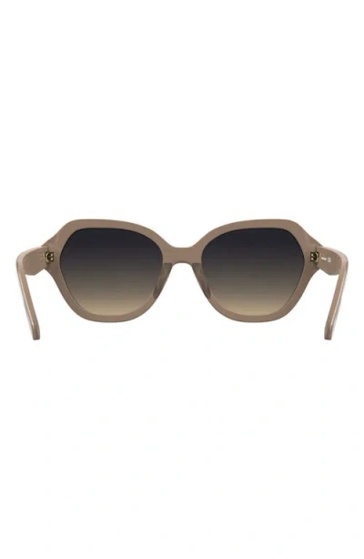 Longchamp Roseau 56mm Gradient Modified Rectangular Sunglasses In Brown