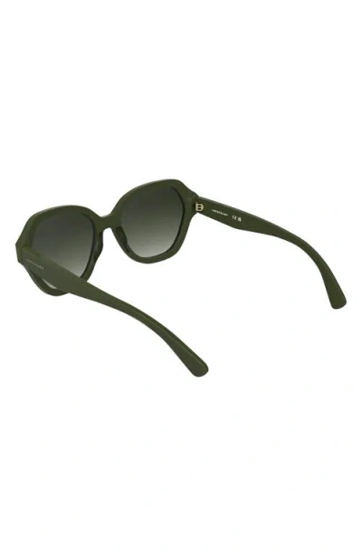 Longchamp Roseau 56mm Gradient Modified Rectangular Sunglasses In Green