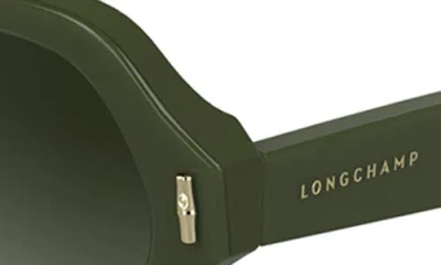 Longchamp Roseau 56mm Gradient Modified Rectangular Sunglasses In Green